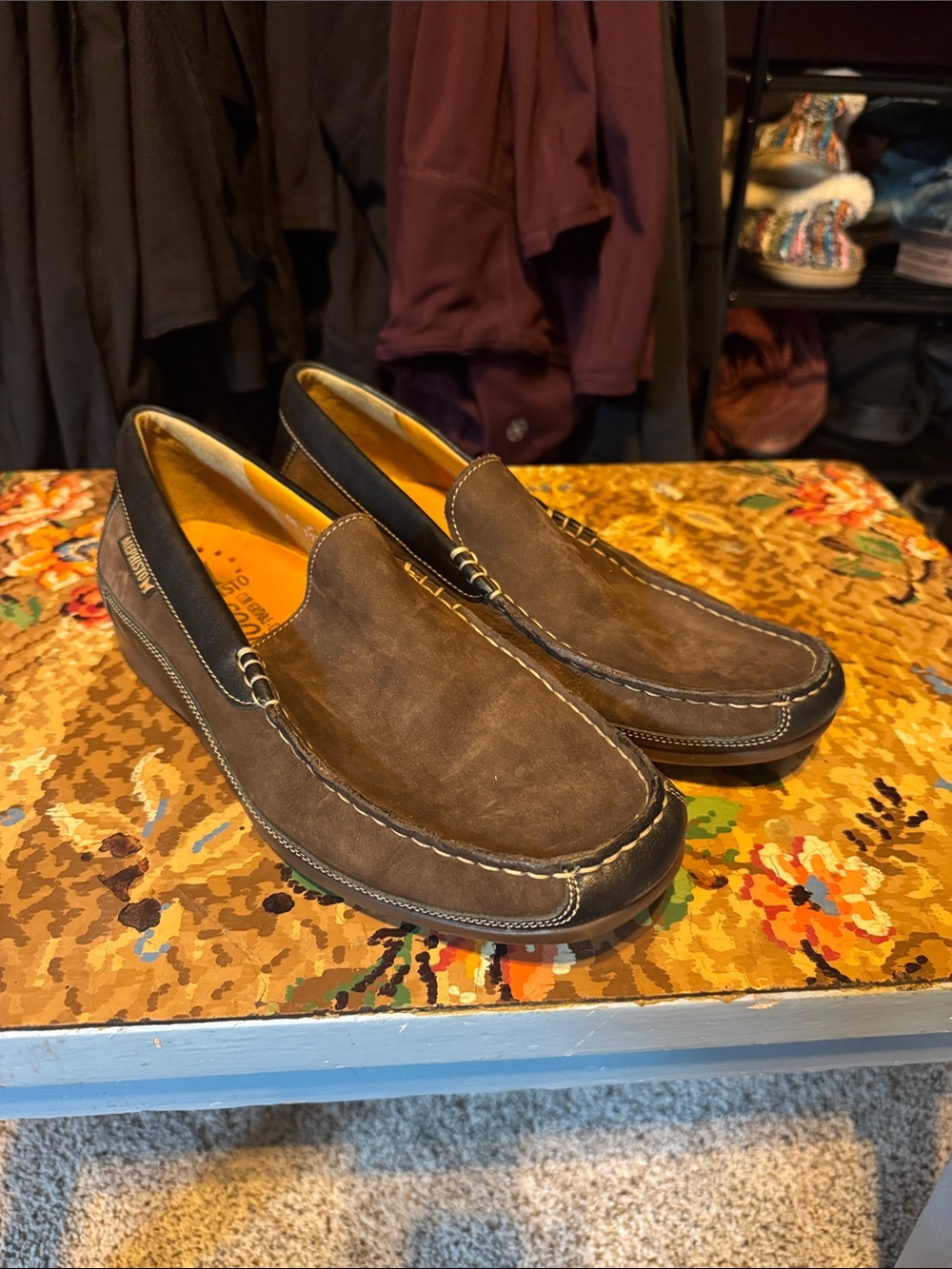 Mephisto Brown Suede Slip-On Loafers